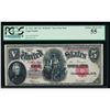 Image 1 : 1907 $5 Legal Tender PCBLIC Error Star Note PCGS 55