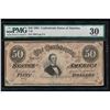 Image 1 : 1864 $50 Confederate States of America Note PMG 30