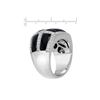 Image 2 : 18KT White Gold 4.41ctw Onyx and Diamond Ring