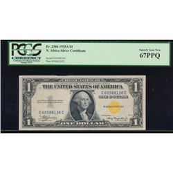 1935A $1 North Africa WWII Emergency Silver Certificate PCGS 67PPQ