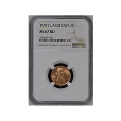 1970-S Large Date Cent NGC MS67RD