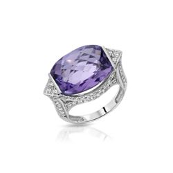 18KT White Gold 10.83ct Amethyst and Diamond Ring