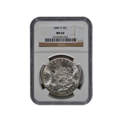 1885-O $1 Morgan Silver Dollar Coin NGC MS64