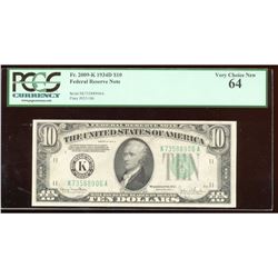 1934D $10 Dallas Federal Reserve Note PCGS 64