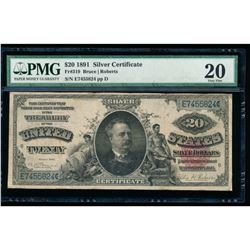 1891 $20 Silver Certificate PMG 20