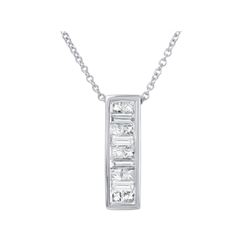 14KT White Gold 0.50ctw Diamond Pendant with Chain