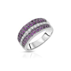 14KT White Gold 0.52ctw Pink Sapphire and Diamond Ring