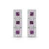 Image 1 : 18KT White Gold 0.56ctw Ruby and Diamond Earrings