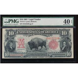 1901 $10 Bison Legal Tender Note PMG 40EPQ