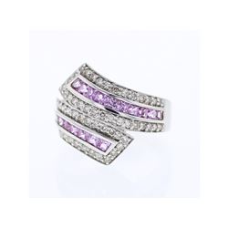 14KT White Gold 1.76ctw Sapphire and Diamond Ring