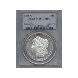 1898-O $1 Morgan Silver Dollar Coin PCGS MS64DMPL
