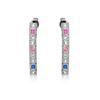 Image 1 : 14KT White Gold 0.60ctw Multi Color Sapphire and Diamond Earrings
