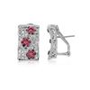 Image 1 : 14KT White Gold 0.78ctw Ruby and Diamond Earrings