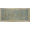Image 2 : 1864 $5 Confederate States of America Note