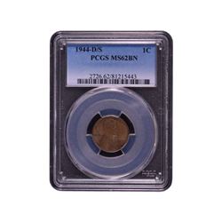1944-D/S Lincoln Cent PCGS MS62BN