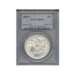 1885-O $1 Morgan Silver Dollar Coin PCGS MS65