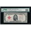 Image 1 : 1928B $5 Legal Tender Mule Note PMG 66EPQ