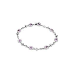 14KT White Gold 2.11ctw Pink Sapphire and Diamond Bracelet