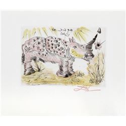 Salvador Dali, Rhinoceros, Etching
