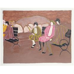 Harold Baumbach, Park Bench, Lithograph