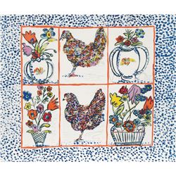 Margaret Israel, Chickens, Lithograph