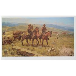 Joe Beeler, The Warning, Offset Lithograph