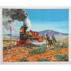 Noel Daggett, Race to the Station, Lithograph