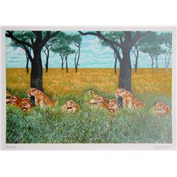 Fran Bull, Lion Diptych, Serigraph
