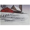 Image 2 : H Hargrove, Barn in Winter, Oil Painting