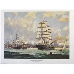 Eldred Clark Johnson, East River Traffic, Offset Lithograph