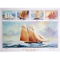 John Gable, Five US Schooners 1851-1876, Offset Lithograph