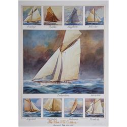 John Gable, Nine US Cutters, Offset Lithograph