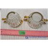 Image 4 : Lovely Vintage Heavy Ribbed Glass w/ Gold Trim Cream and Sugar Set