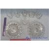 Image 2 : Lot of Clear Depression Glassware (Measuring Cup, Cream & Sugar Bowl, Platters, etc)