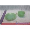 Image 1 : Fire King Jadeite Alice Tea Cup & Saucer (Mid Century/1960's)