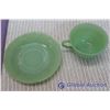 Image 2 : Fire King Jadeite Alice Tea Cup & Saucer (Mid Century/1960's)