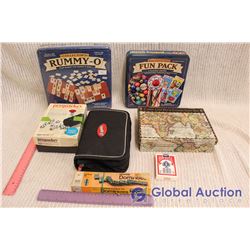 Lot of Board and Card Games, Rummy-o, Travel Scrabble, Dominoes ETC.