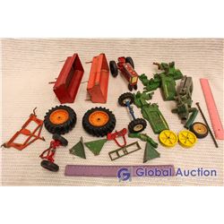 Lot of Broken Toy and Model Tractor and Trailer Parts