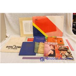 Lot Of Vintage Books, Magazines and Misc (Royal Canadian Money Bag And RCMP Pictures)