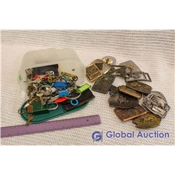 Container Full Of Keys And Belt Buckles, Related