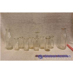 Lot Of Vintage Milk Bottles