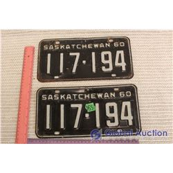 Matching Pair Of 60's Licence Plates