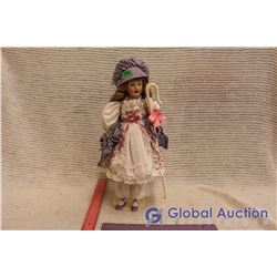 Little Bo Peep Porcelain Doll W/ Stand