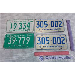 Lot of Saskatchewan Licence Plates, 68,69,76