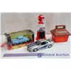 Image 1 : Lot of Misc. Model Cars (2), Vintage McDonald Lunch Kit, M&M's Candy Dispenser