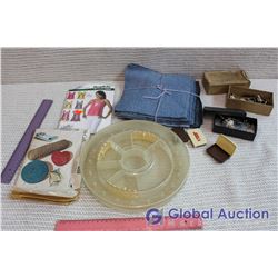 Lot of Misc Sewing Related, Patterns, Jean Fabric, etc