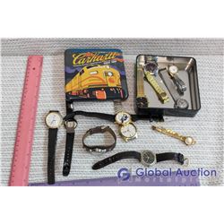 Lot of Vintage Watches And Tin