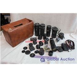 Camera Bag of Vintage Lenses