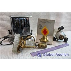 Oil Lamp Burner, Vintage Toaster, Vintage Electric Lamps