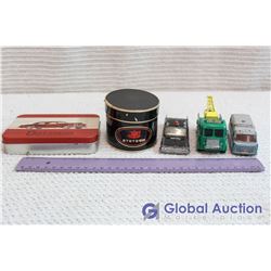 Vintage Toys & Tins (Cars, Plastic Stetson Hat, Car Tin)